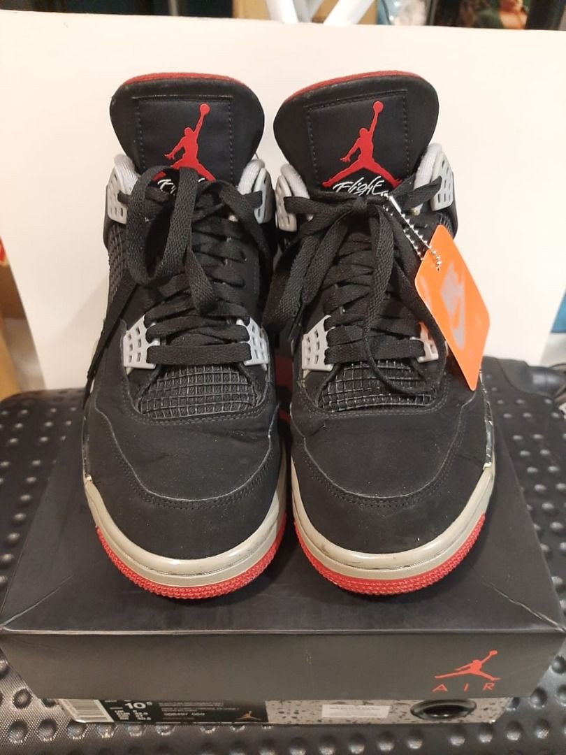 RARE Nike Air Jordan 4 AJ4 Bred 2019 Black Red Casual Basketball