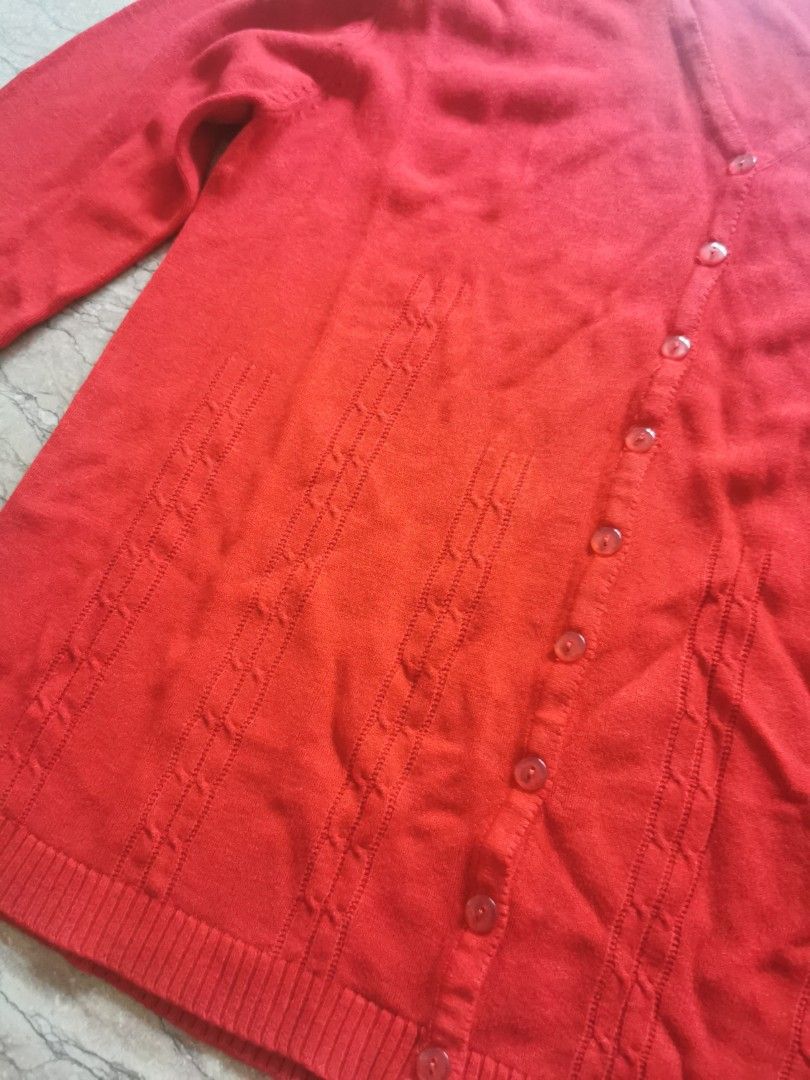 Red button down sale cardigan