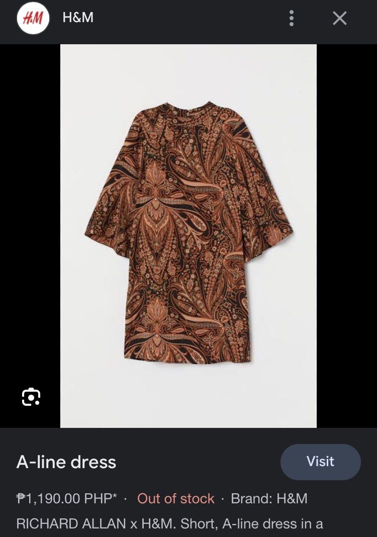 H and m paisley dress online
