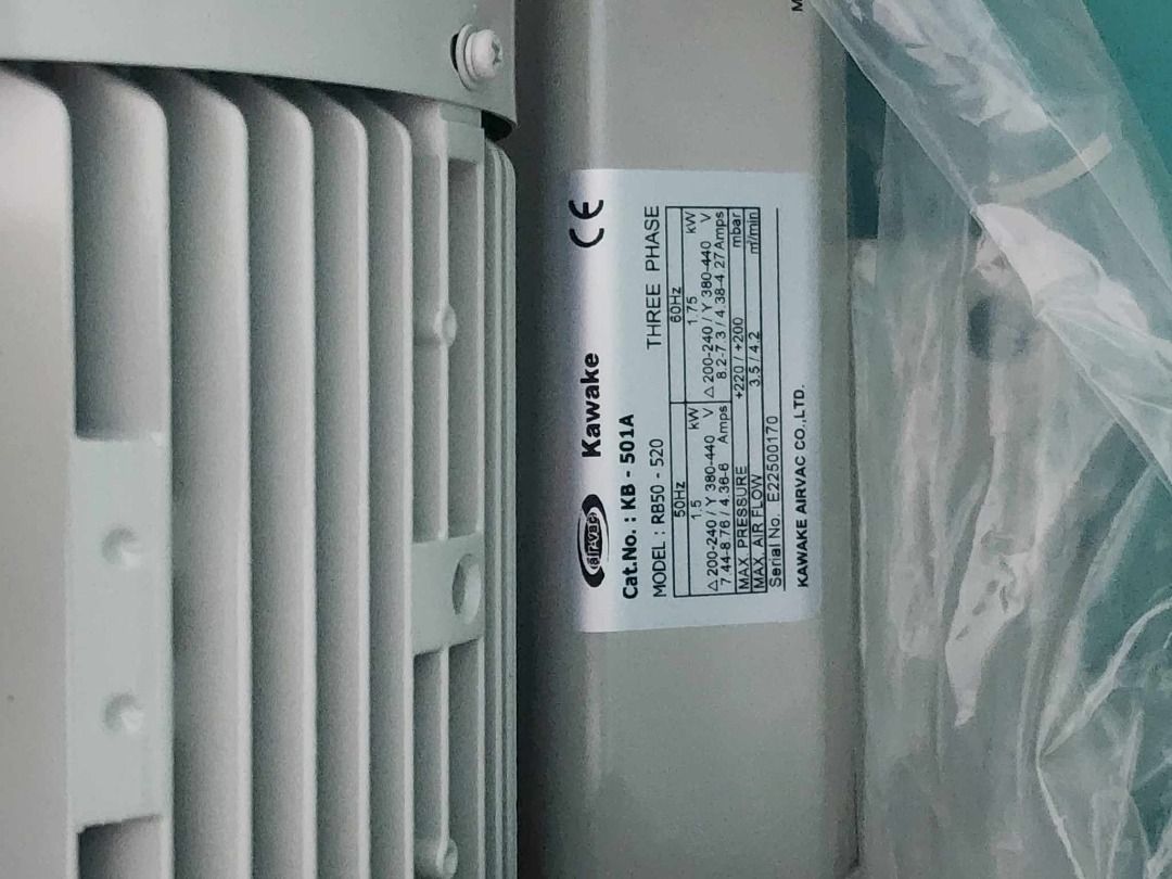Ring Air Blower (Category: Construction Tools & Equipment) located in Manila. Submitted by 09150361920ronvillaflor (Listing ID 1240077093, Image 3). Description: Ring Air Blower Brand: Kawake 2.34HP 3 Phase ₱35,770 "Welcome to Hayai Industrial tools supply" For inquiries GLOBE:📞 ☎ 0915-036-1920 VIBER:📞 ☎ 0915-036-1920 Email me@ 📫 📑 r-o-n-.-h-a-y-a-i-@-g-m-a-i-l.c-o-m Check my Carousell: https://www.carousell.ph/u/ronvillaflor0/ PRICE MAY CHAN
