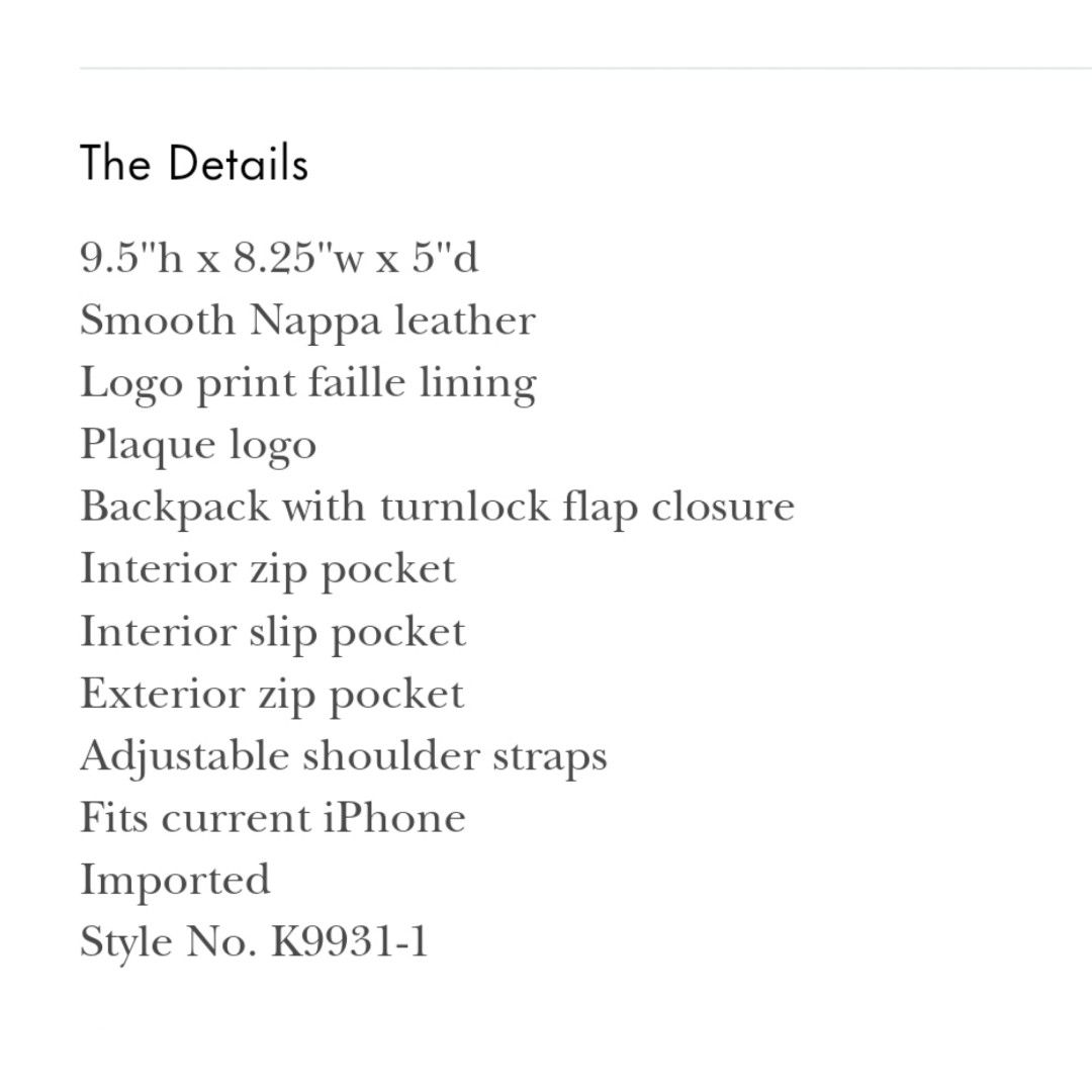 SALES (Ends 5 Sep Noon) Kate Spade Evelyn Quilted Small Backpack Manta