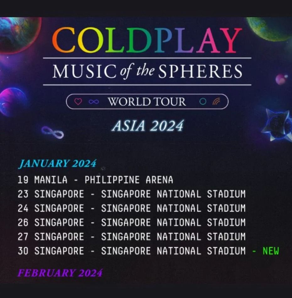 Selling 1x Coldplay Music Of The Spheres World Tour STANDING 31 Jan