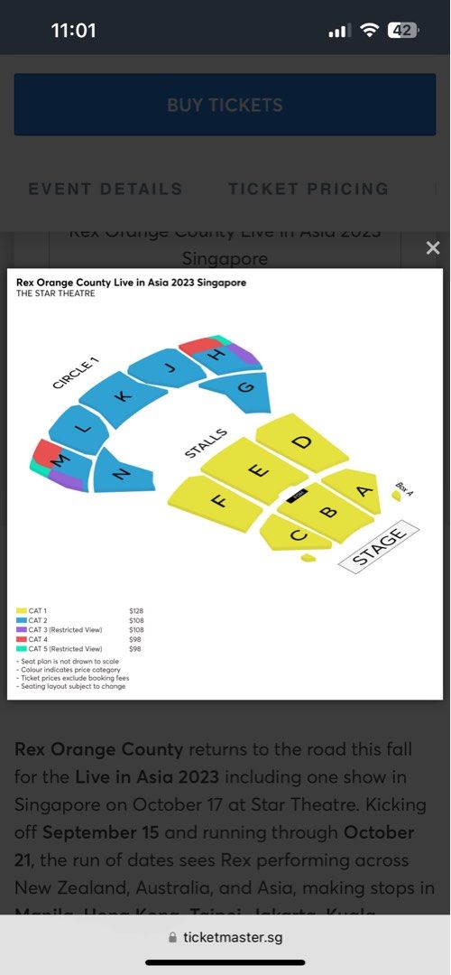 [SELLING] REX ORANGE COUNTY 1x PHYSICAL TICKET, Tickets & Vouchers