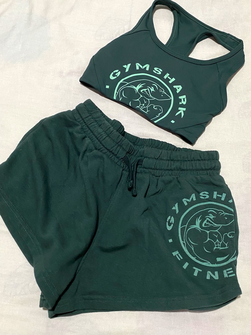 Gymshark Legacy Graphic Shorts Dark Green XS Extra Small, Women's