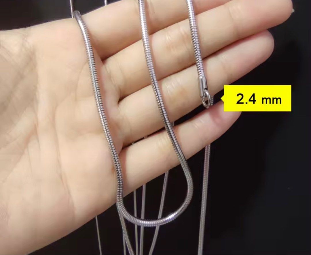 Stock Ready Smooth 925 Silver Chain 2.4mm Width