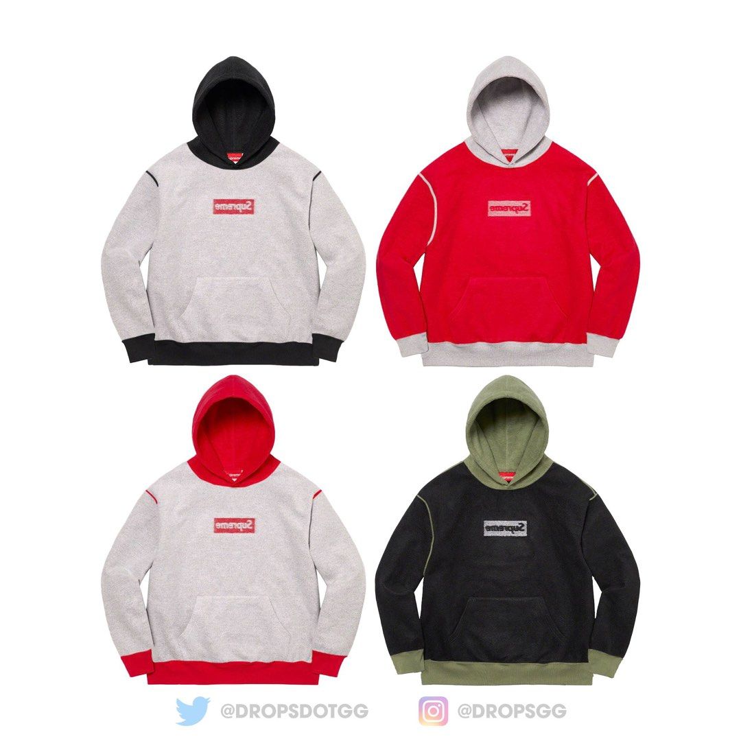 雙面Supreme Inside Out Box Logo Hoodie, 名牌, 服裝- Carousell