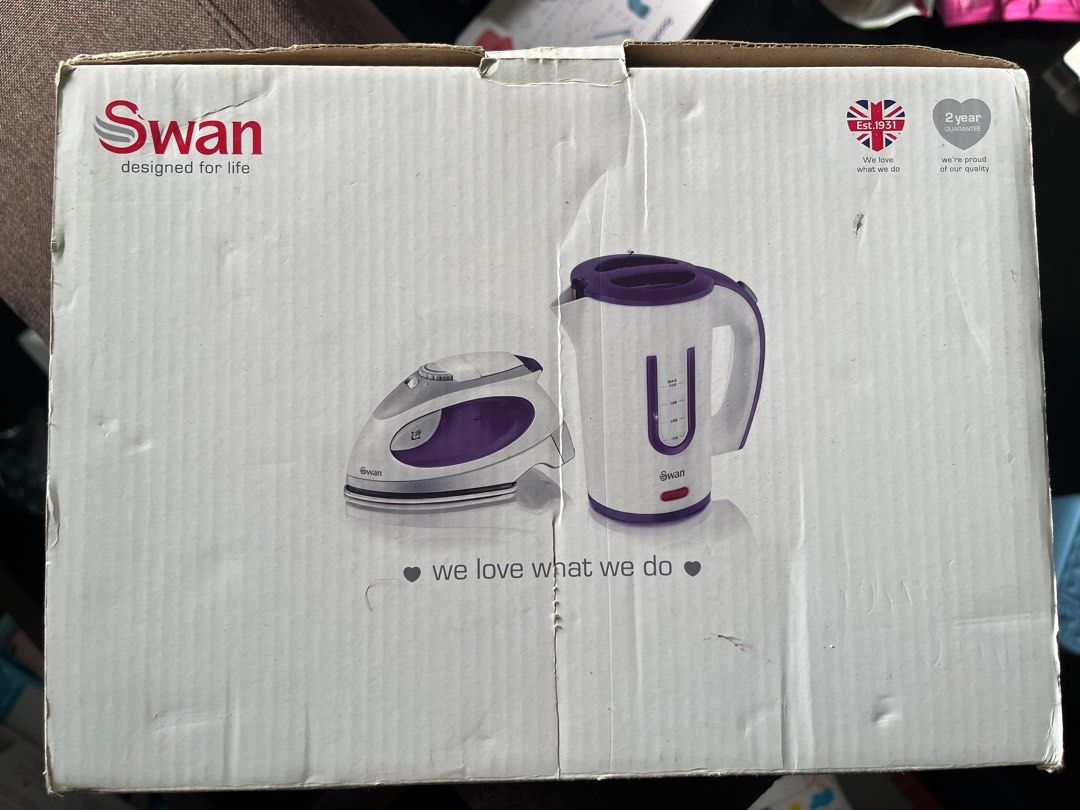 Swan SK27010N 0.4L Portable Travel Jug Kettle with Two Tea Cups