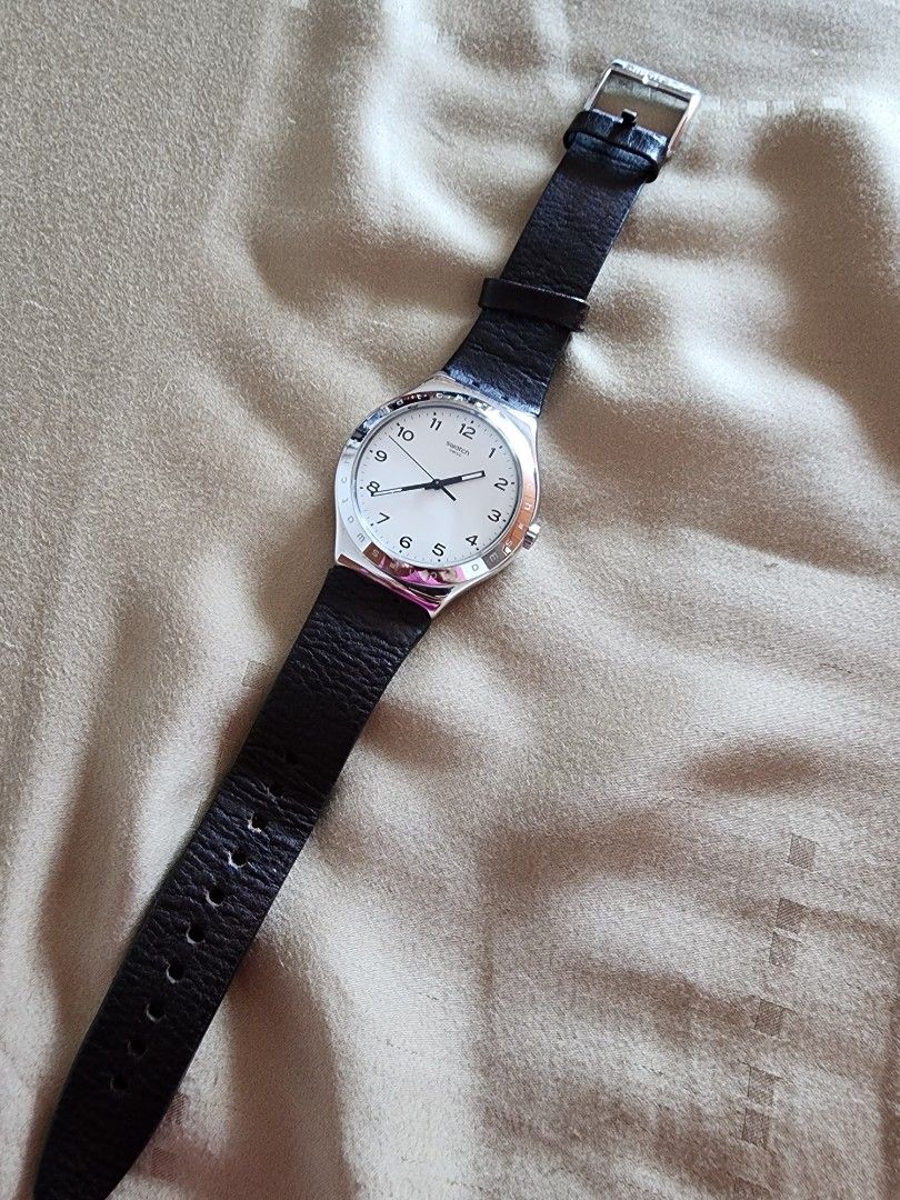 Swatch 40mm unisex leather watch