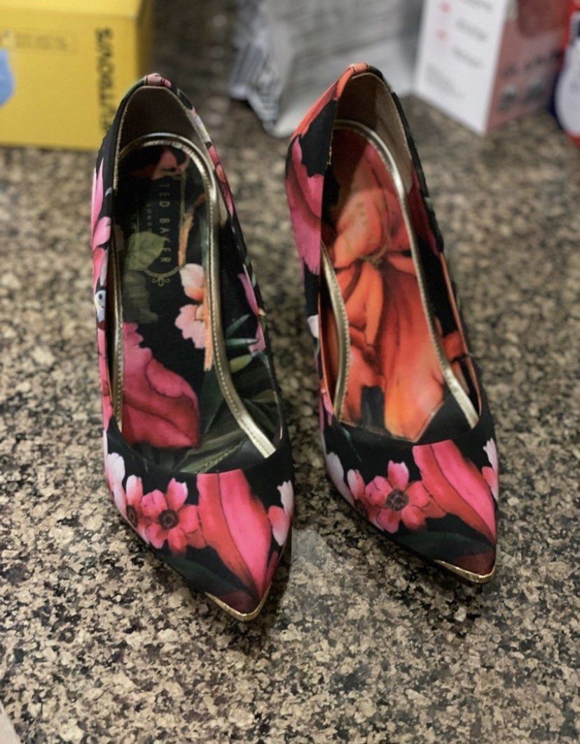 Ted baker pink floral heels shop