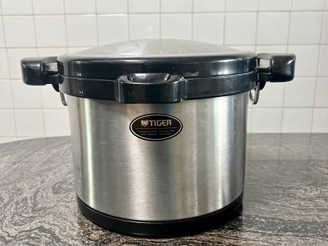 Tiger stainless steel cooking pan with thermal 2025 treatment