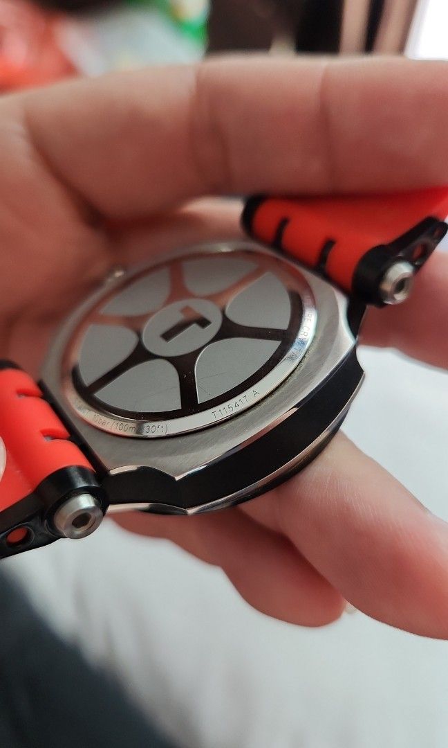 Tissot T-Race T115417 Black / Red Rubber Watch Band Strap | W.B.E - Foto 5