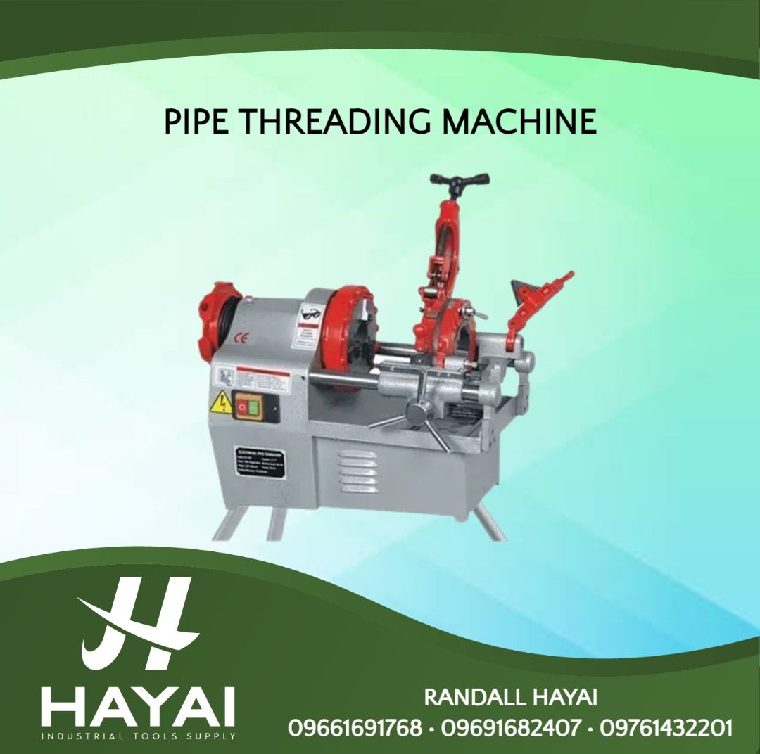 Titan Pipe Threading Machine (Category: Industrial Equipment) located in Manila. Submitted by hayairandall (Listing ID 1240134565, Image 1). Description: HAYAI INDUSTRIAL TOOLS SUPPLY 𝐊𝐢𝐧𝐝𝐥𝐲 𝐂𝐚𝐥𝐥/𝐌𝐞𝐬𝐬𝐚𝐠𝐞 𝐮𝐬 𝐟𝐨𝐫 𝐲𝐨𝐮𝐫 𝐪𝐮𝐞𝐬𝐭𝐢𝐨𝐧𝐬 𝐚𝐧𝐝 𝐨𝐭𝐡𝐞𝐫 𝐢𝐧𝐪𝐮𝐢𝐫𝐢𝐞𝐬. PIPE THREADING MACHINE Capacity: 1/2-2” Dies: NPT (1/2”-3/4”); (1”-2”) Motor: 750W Voltage: 220/60Hz/Single Phase Net Weight: 65Kg Look for Edward / Ra