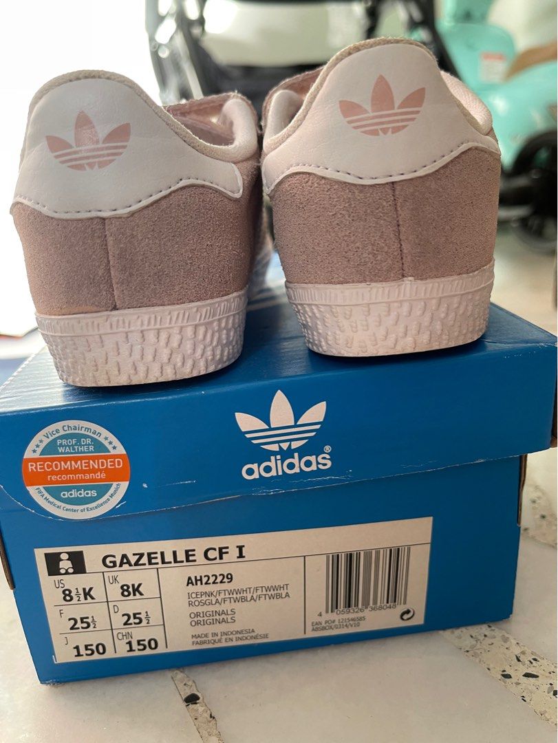 Toddler Adidas Gazelle CF I (PINK), Babies u0026 Kids, Babies u0026 Kids Fashion on  Carousell