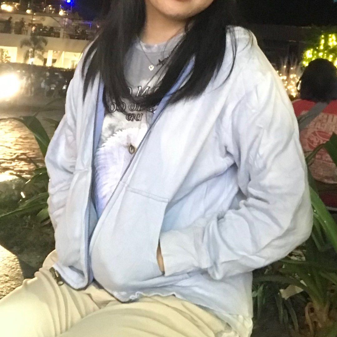 Uniqlo Pastel Blue Zipper Jacket on Carousell