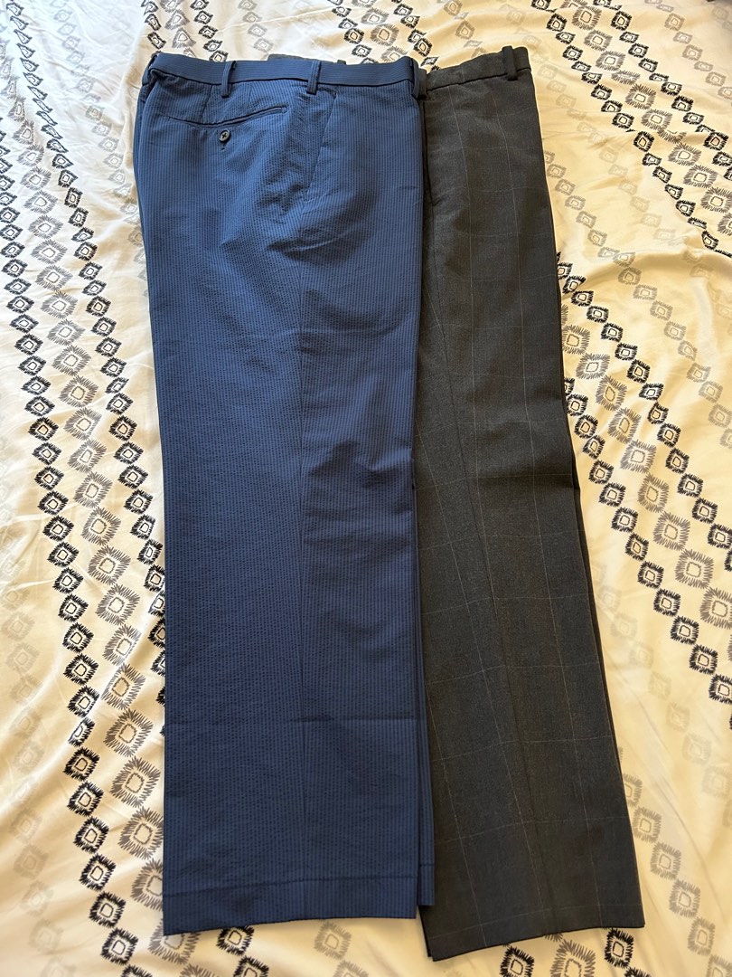 UNIQLO Pants x 2 (Ultra light slacks & Relax slacks), Men's Fashion ...