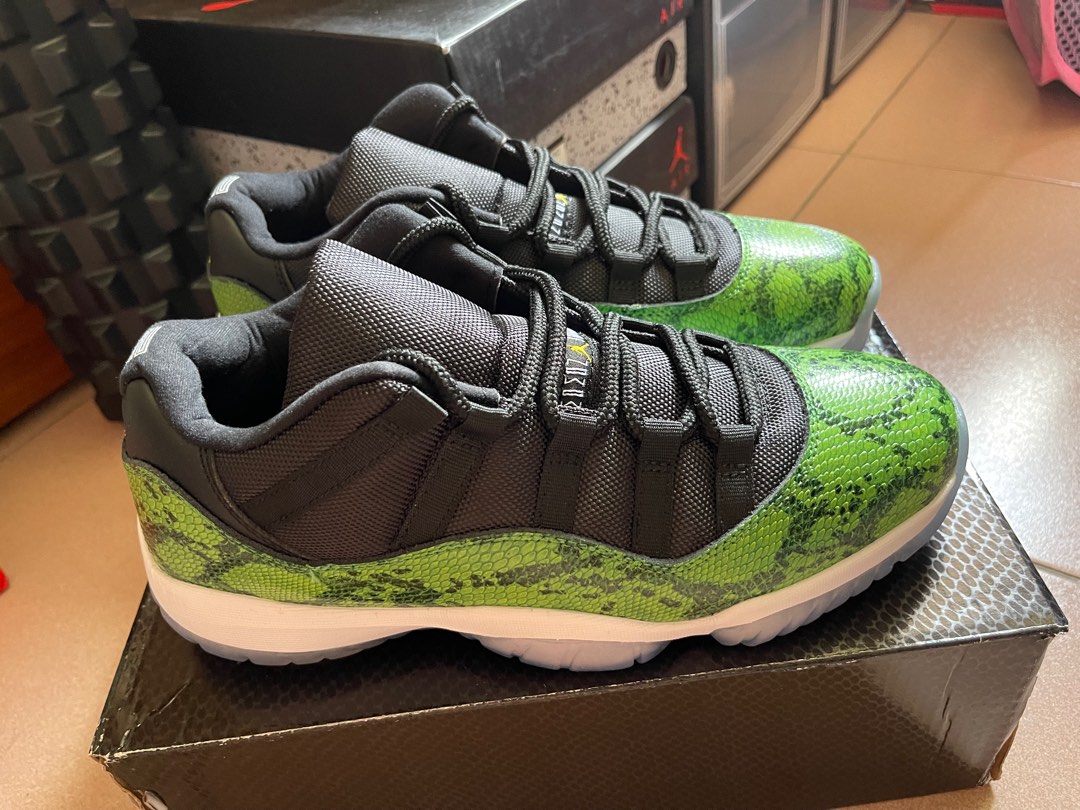 全新盒裝US9.5/10號Nike Air Jordan 11 Low SNAKE 綠蛇蛇紋全新價格