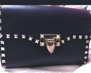 Valentino Alcove Black Grainy Calfskin Small Rockstud Bag - Handbag | Pre-owned & Certified | used Second Hand | Unisex