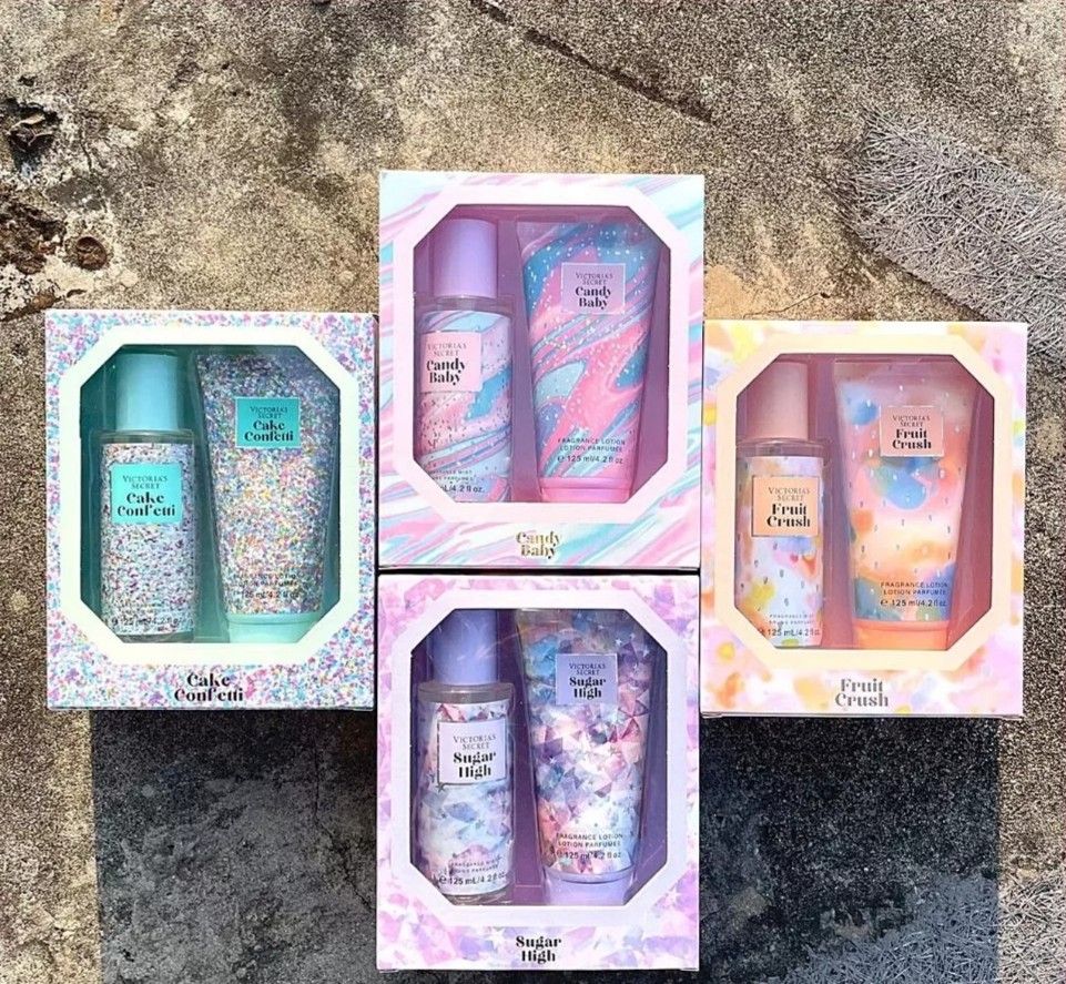 Victoria secret cake confetti set mist + lotion 125ml, Kesehatan