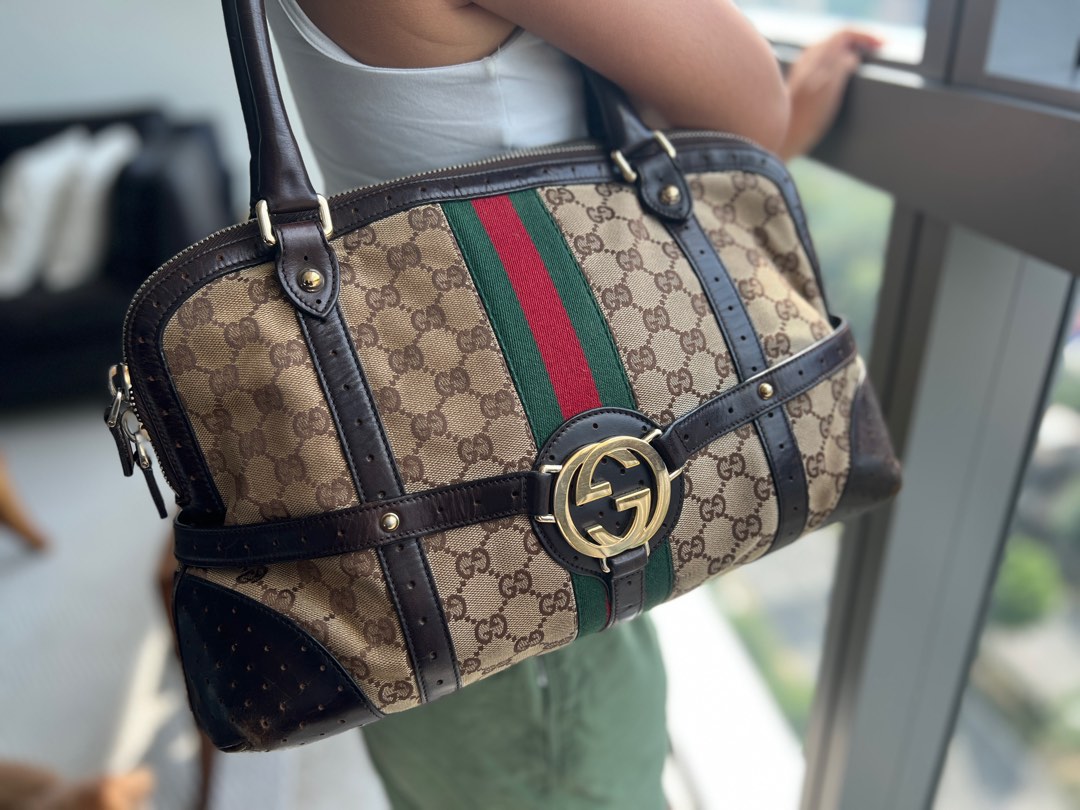 Vintage Genuine Gucci Interlocking G Sherry Line Handbag Luxury