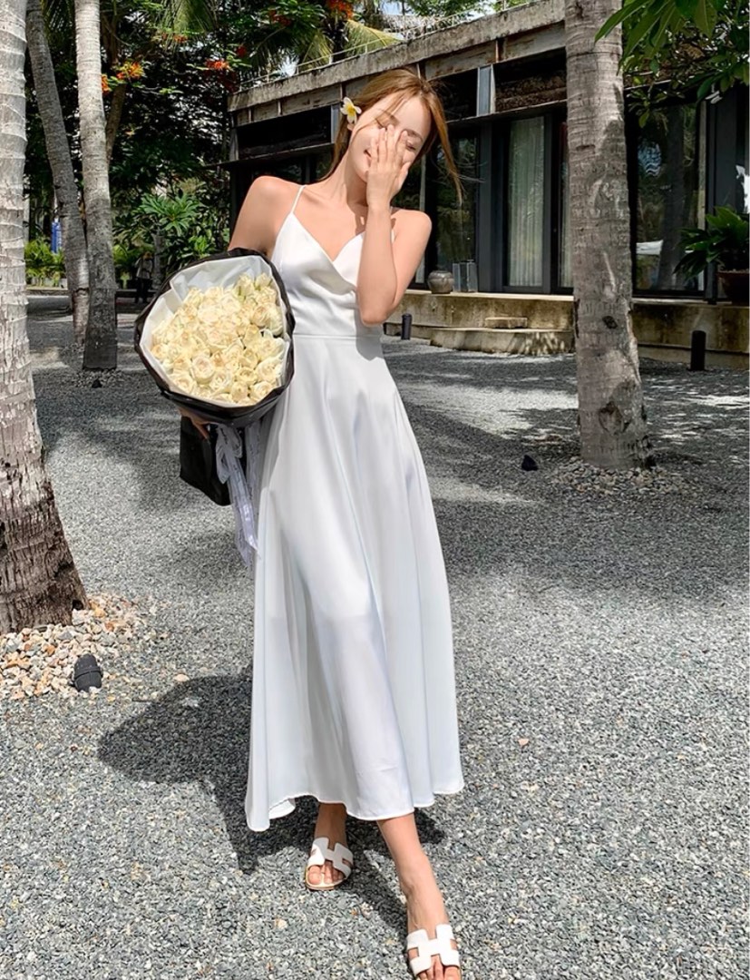 White summer maxi dress sales