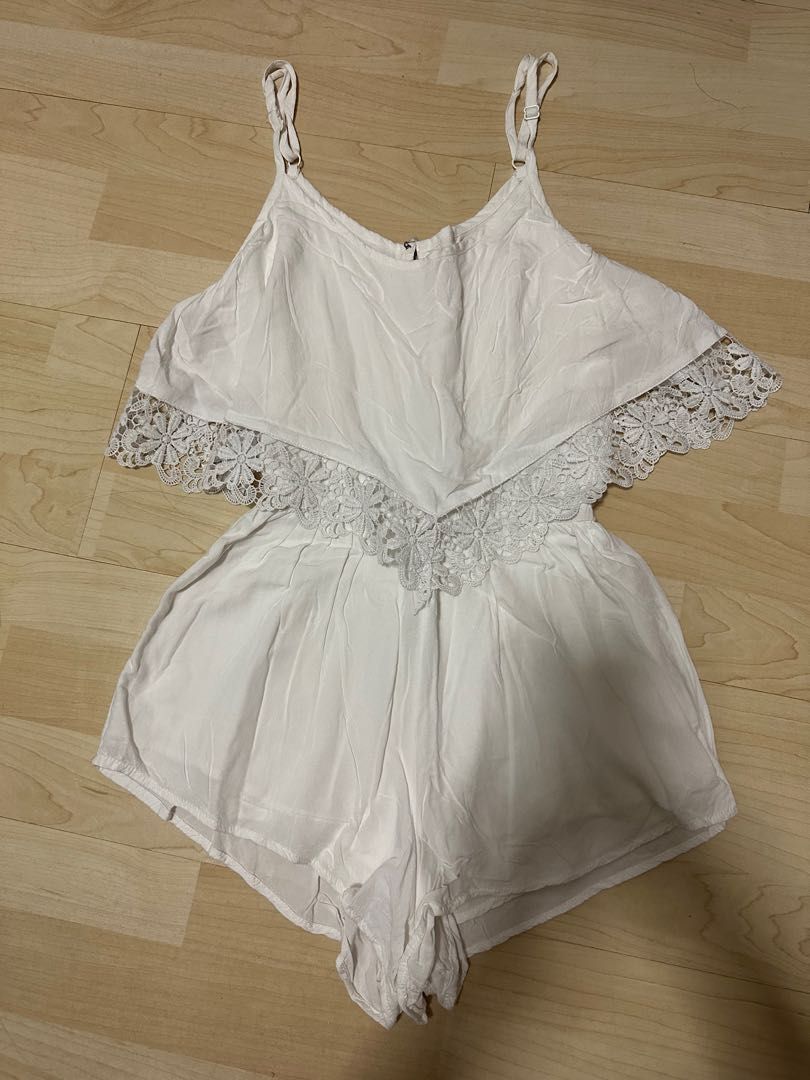 White Romper Women s Fashion Dresses Sets Rompers on Carousell