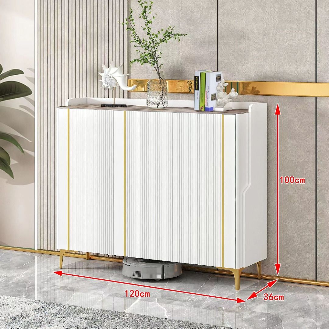 White Blue Shoe Cabinet Minimalism Style Storage Cabinet Shoe