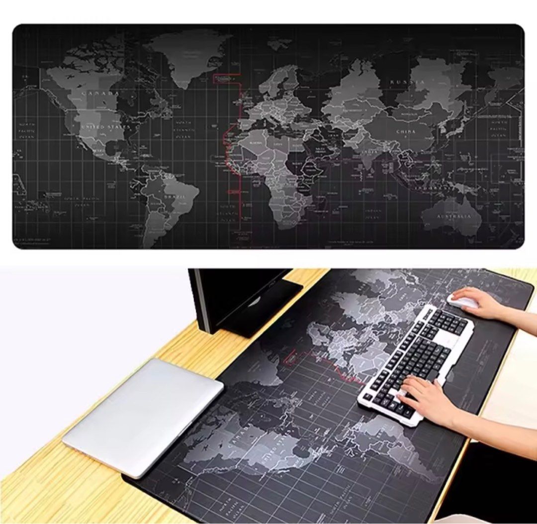World Map Gaming Extended Mouse Pad 80x30 (Category: Mouse & Mousepads) located in Makati City. Submitted by _ercmaeee (Listing ID 1240158045, Image 2). Description: Available designs: All designs are 80 x 30 size -World map -One piece (brown) -Planisphere Location: Makati Shipping fee will be shouldered by the buyer.