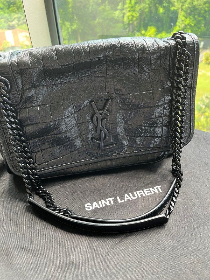 Authentic YSL Niki Croco, Luxury, Bags & Wallets on Carousell