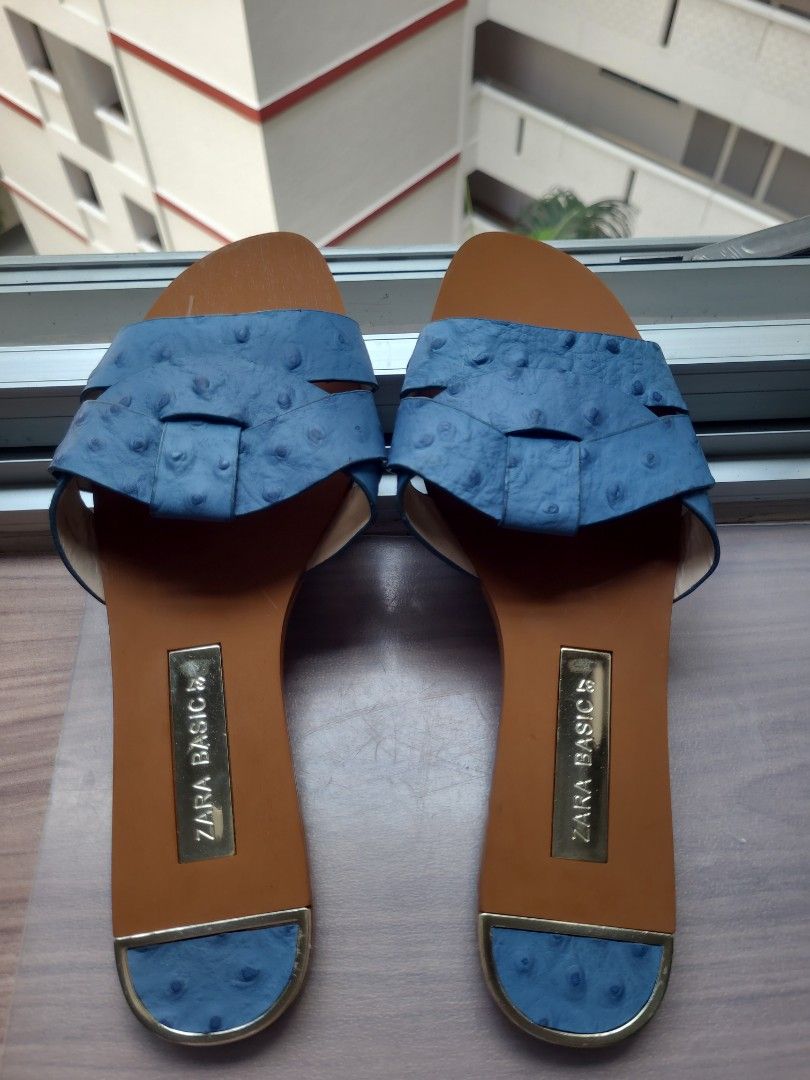 animal print flat sandals zara