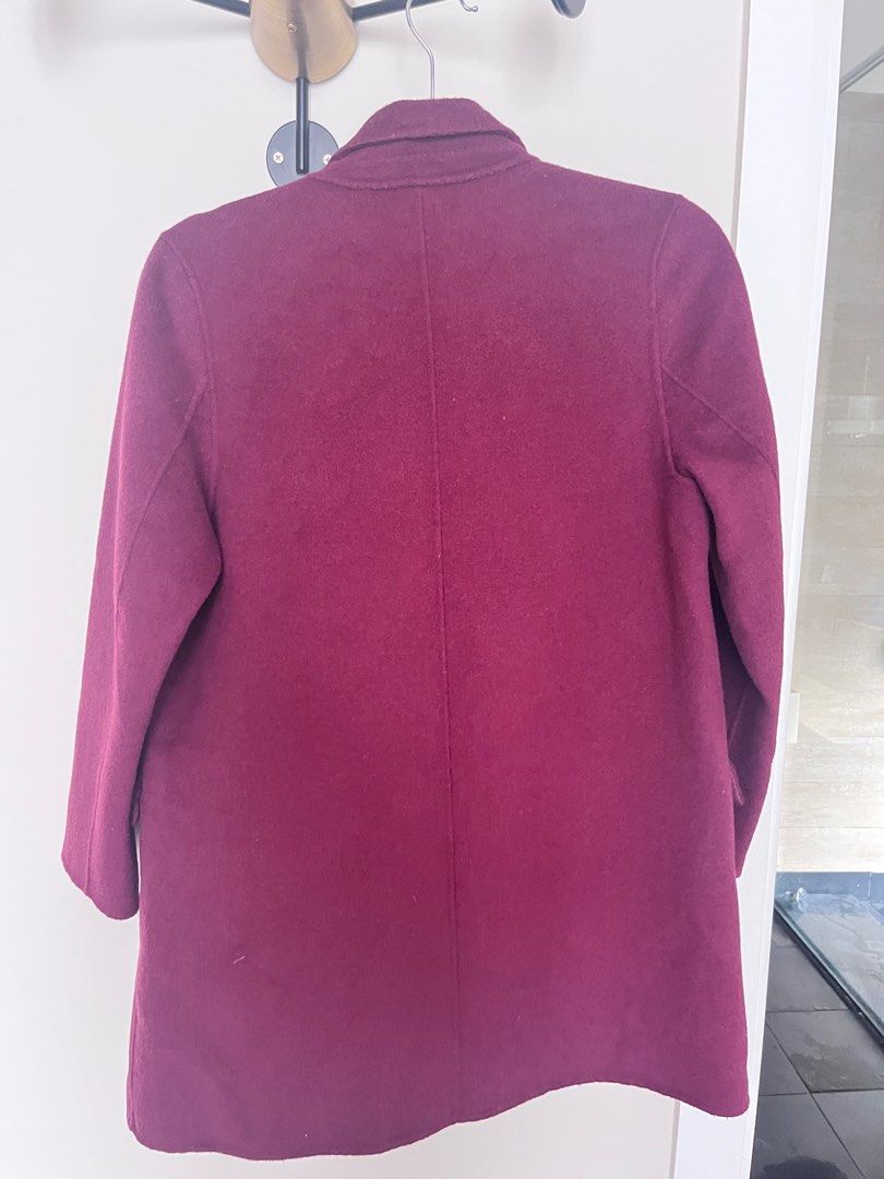 Zara Girls Outerwear 52% Wool Coat Maroon Red Size 152Cm Fits Women Xs-S  Uk4-6, Women'S Fashion, Coats, Jackets And Outerwear On Carousell