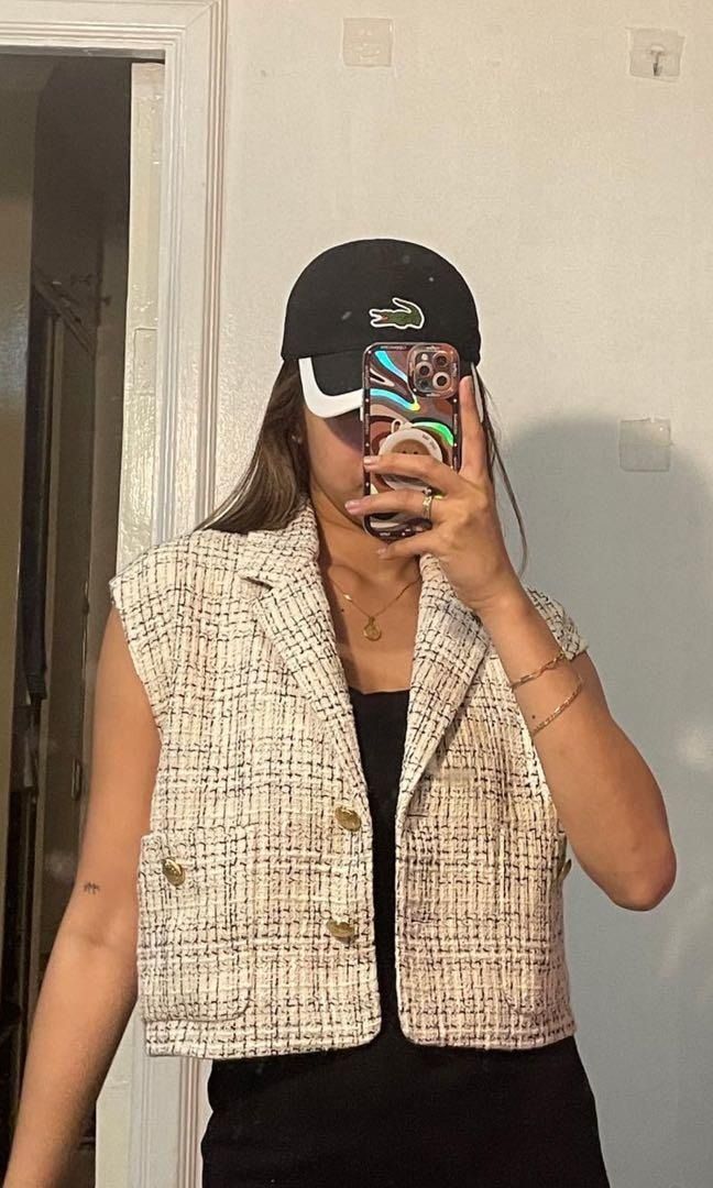 Tweed shop vest zara
