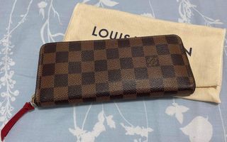 Authenticated Used LOUIS VUITTON Louis Vuitton Damier Azur Portefeuille  Clemence Studs Round Long Wallet Rose Ballerine N60252 