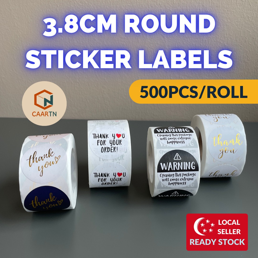 (500pcs) 3.8cm Thank You Gift Sticker | Label Sticker | Packaging ...