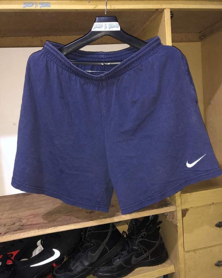Nike blue and navy workout shorts large - Depop