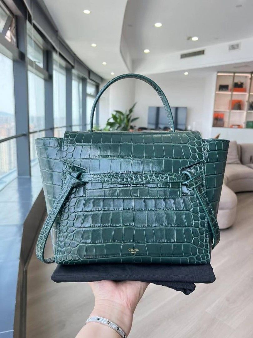 Celine Micro Belt Bag In Crocodile Embossed Calfskin e Color