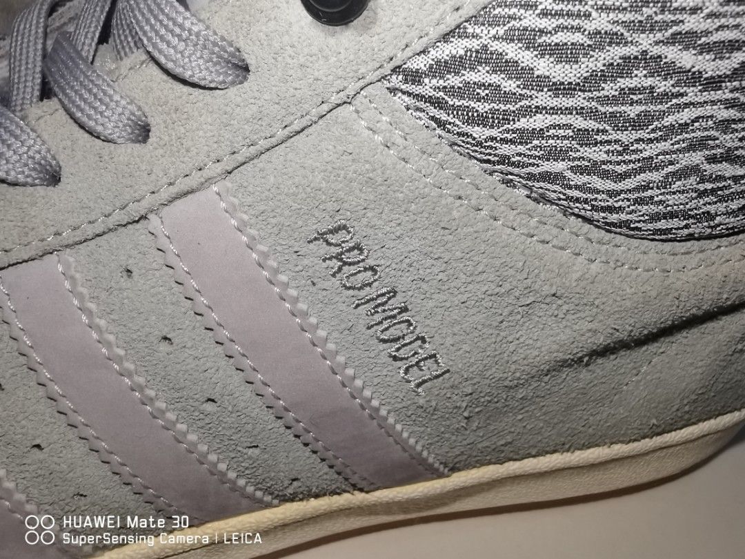 Adidas Pro Model BT Charcoal Grey White Hi Cut Trainer Shoes 8.5UK