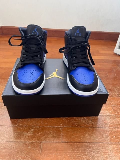 Air Jordan 1 Mid 'Black Hyper Royal