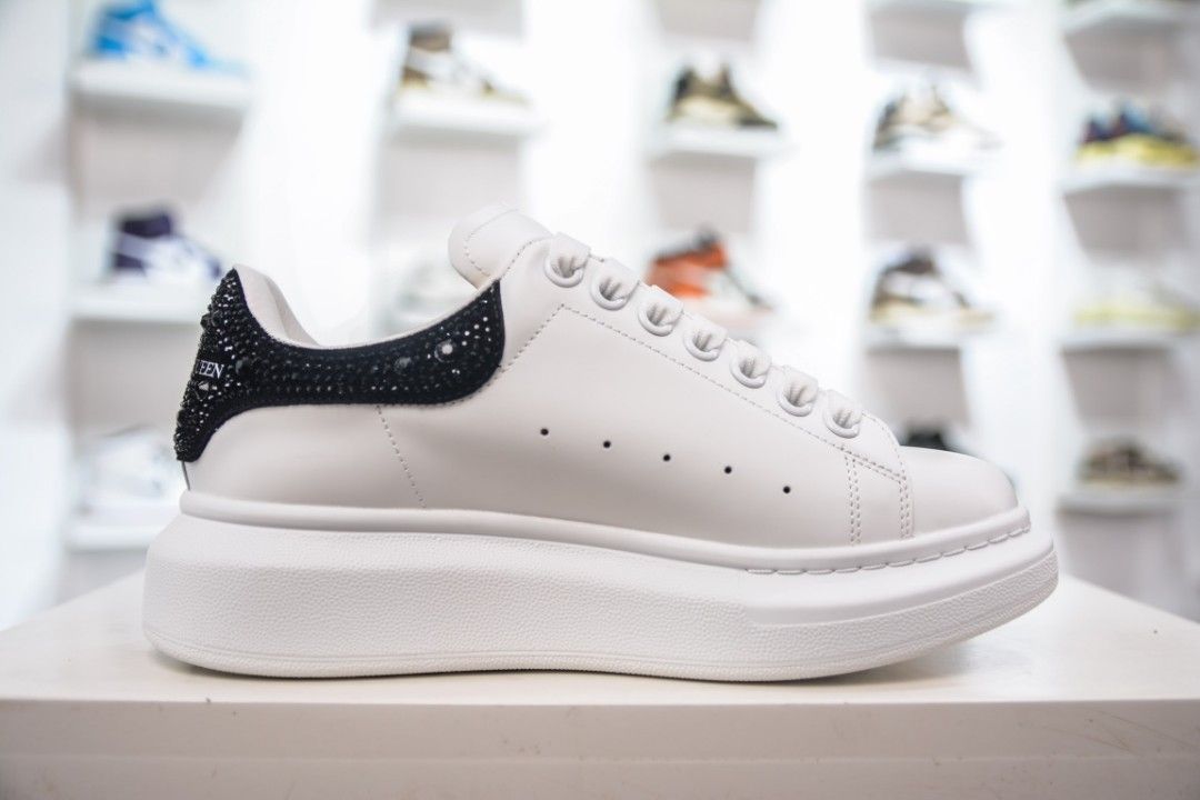 Alexander McQueen Oversized Studded Leather Sneaker with Black & White  Crystals (W)(2022) 666407 WIA4Z 9581