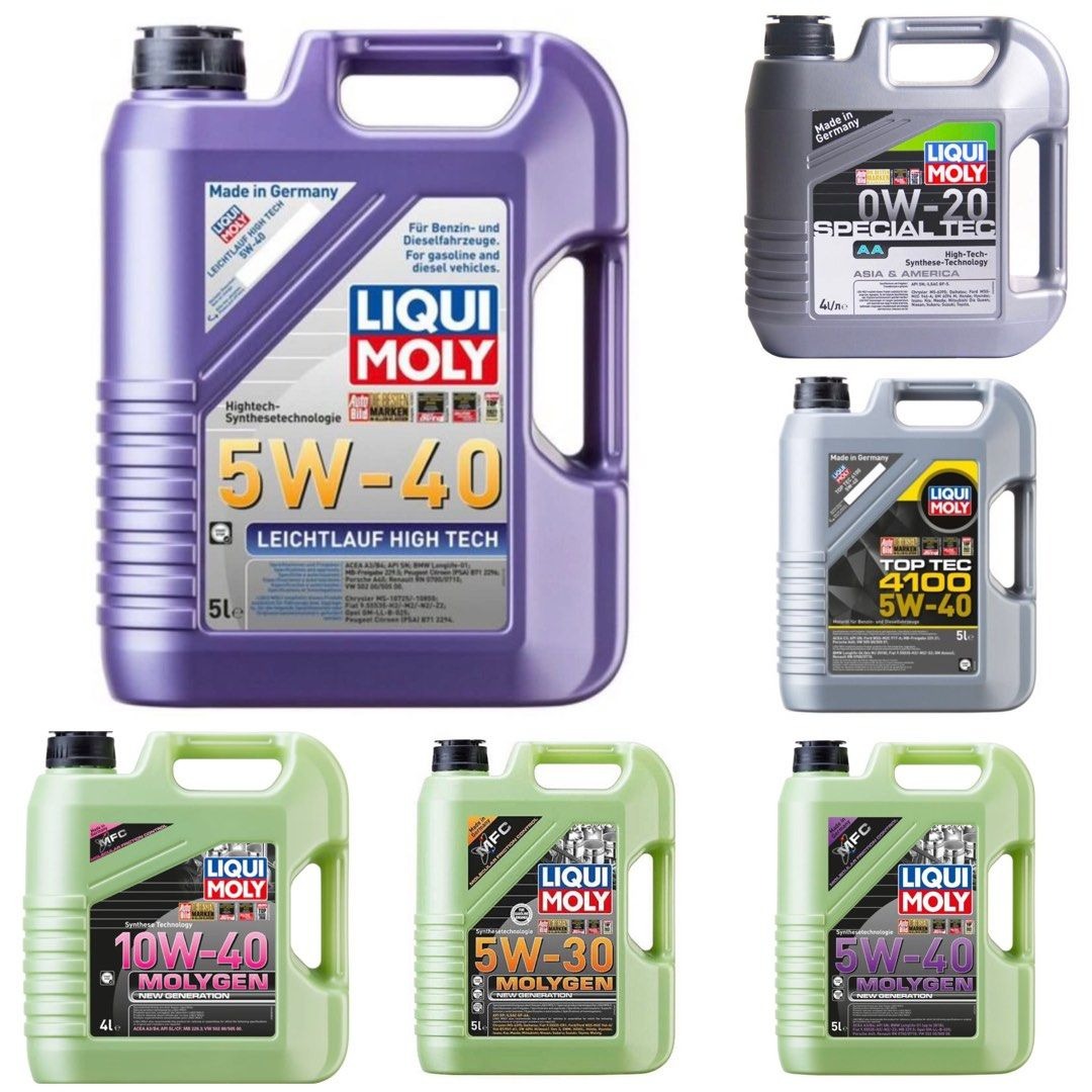All Liqui Moly Molygen Leichtlauf Top Tec Special Tec 5W30 5W40 10W30 ...