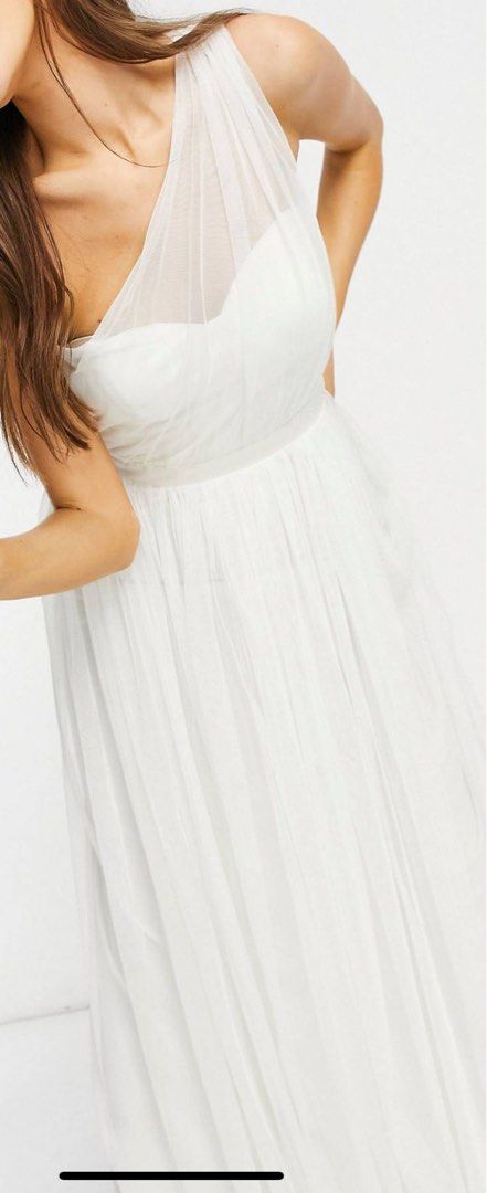 chinese dress ladies Anaya With Love Recycled Light Blue One Shoulder Maxi Dress  Maya Deluxe