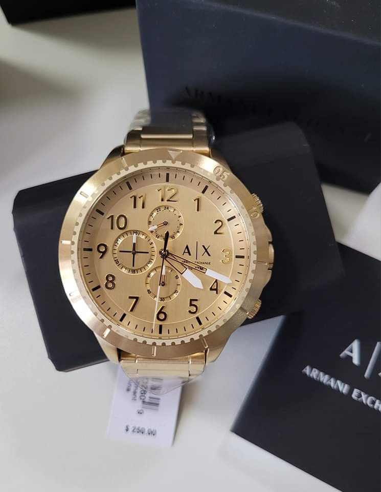 Armani Exchange Goldtone, Men's Fashion, Watches & Accessories, Watches ...