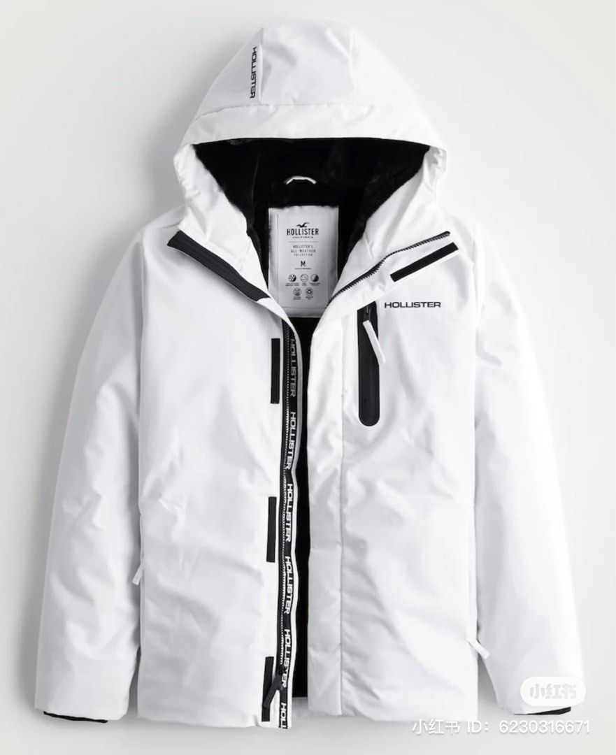 Hollister Men’s The All Weather Collection White Jacket Size XS