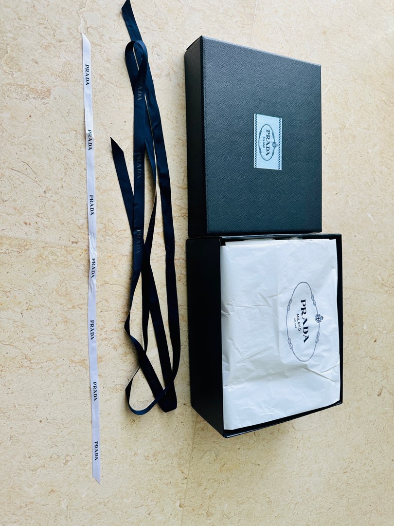 Authentic Prada Gift Card And Ribbon, Luxury, Accessories on Carousell