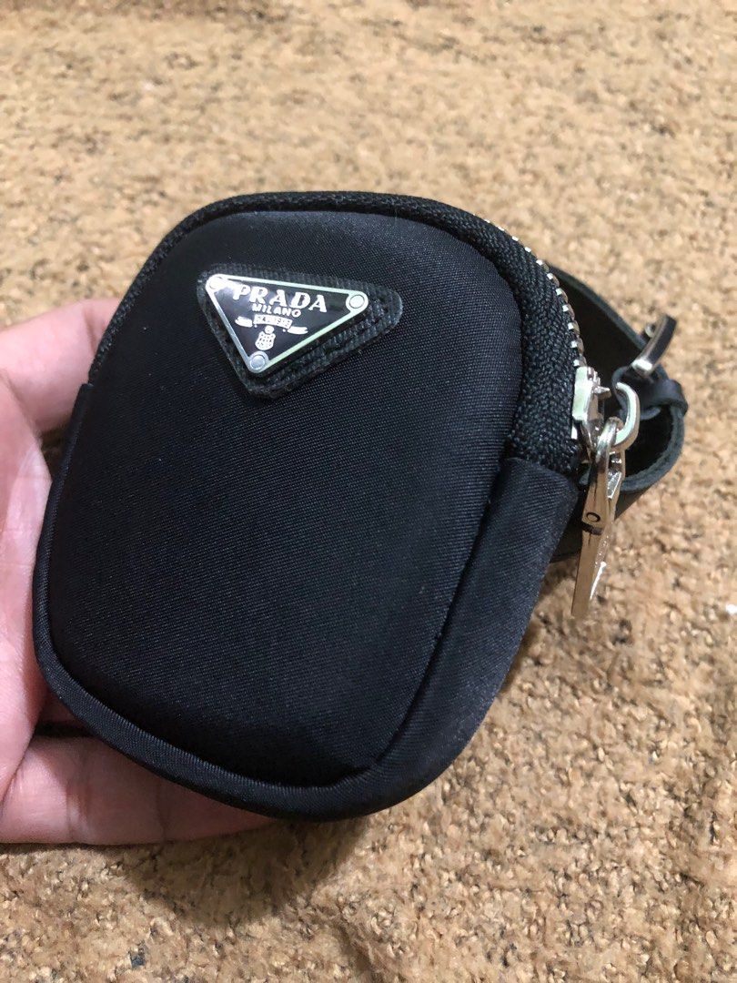 Prada Keychain Coin Purse in Black for Men | Lyst