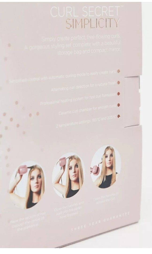 Babyliss curl secret rose gold gift set curler hair champagne auto automatic asos authentic