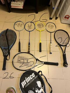 Badminton rackets assorted