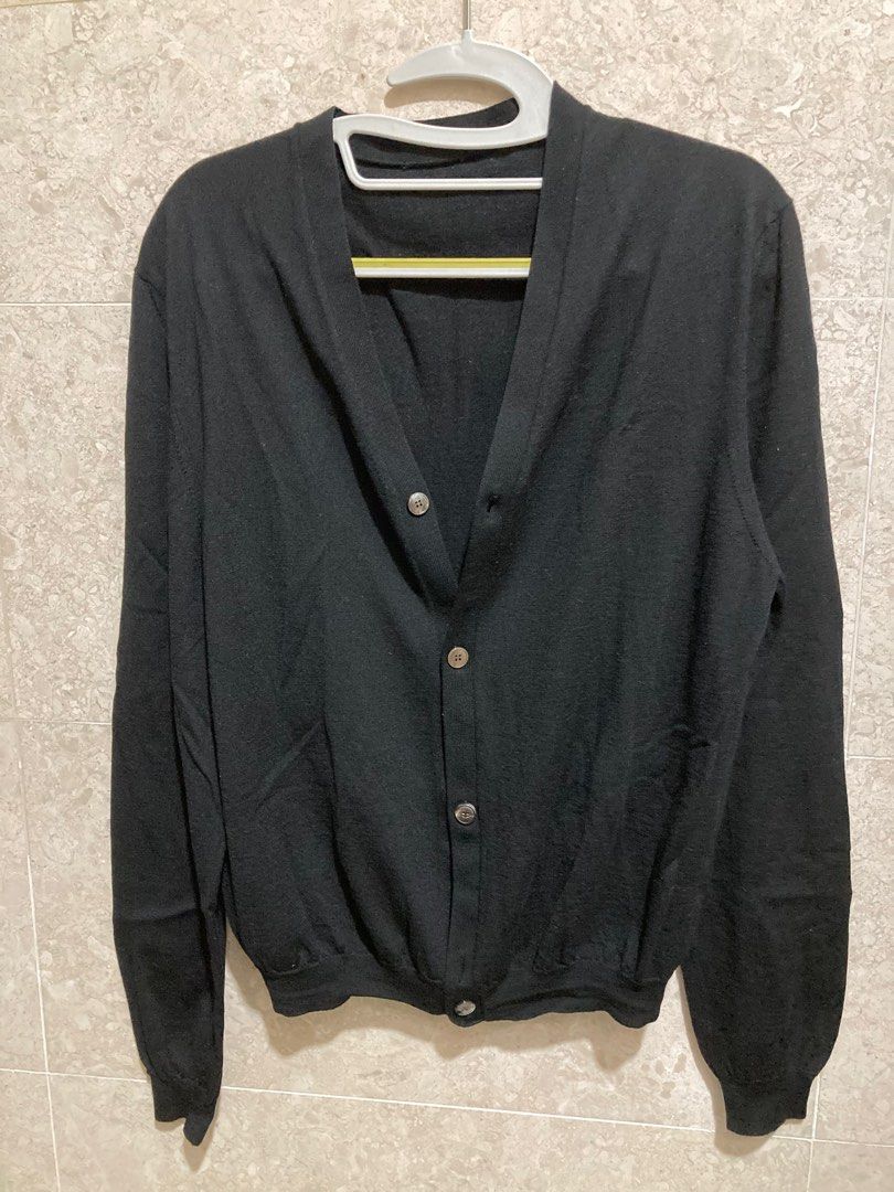 Black Cardigan, Men's Fashion, Coats, Jackets and Outerwear on Carousell