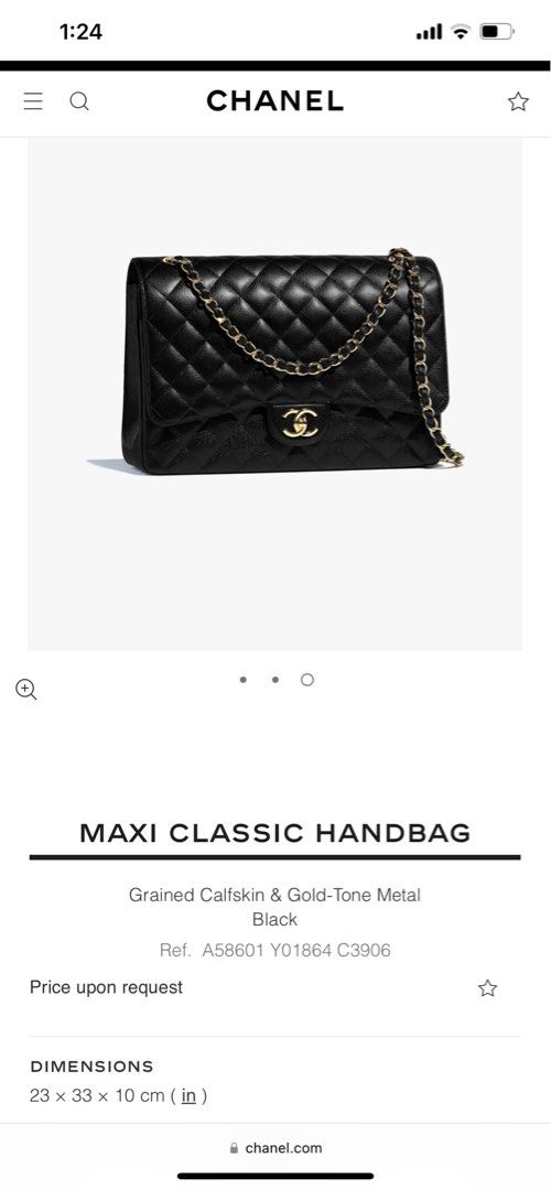 Chanel Classic Single Flap Quilted Caviar Gold-tone Maxi Black - US