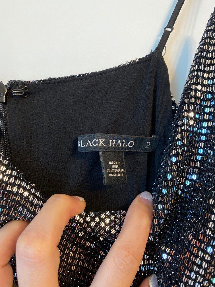 Black halo bowery sheath dress sales