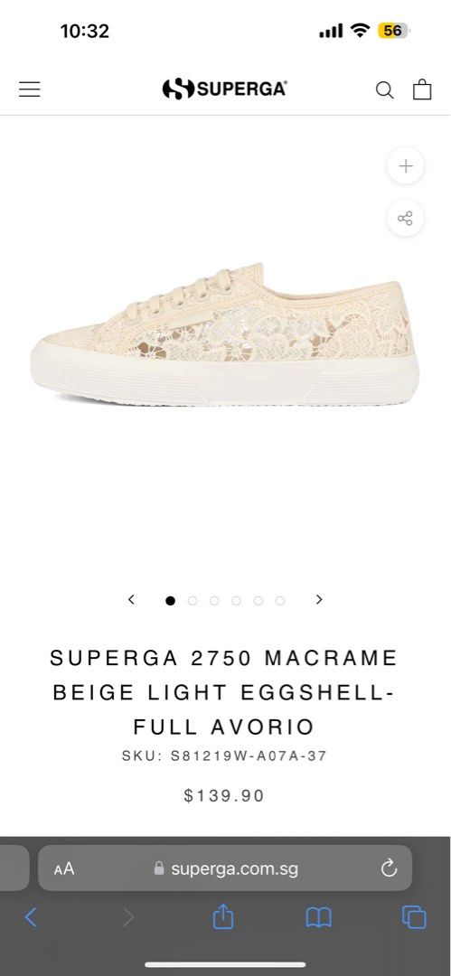 BNIB Superga 2750 Macrame Beige Light Eggshell Full Avorio IN SIZE